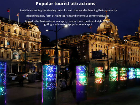 ZENTO Led Anti-Collision Stone Bollard Driveway Road Blocker Светящийся препятствующий мяч Внешняя охранная колонна с блеском шаблона