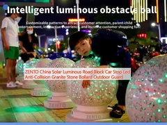 ZENTO Китай солнечный световой блок дорога Автостоп приводит антиколлизионный гранитный камень боллард наружной охраны